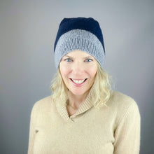 Load image into Gallery viewer, Two Tone Square Top Hat Knitting Kit | Lang Yarns Cashmere Premium & Knitting Pattern (#421)
