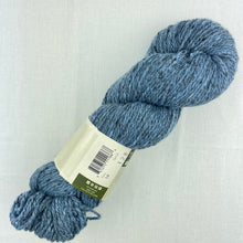 Load image into Gallery viewer, A denim blue skein of Queensland Kathamandu Aran tweed yarn