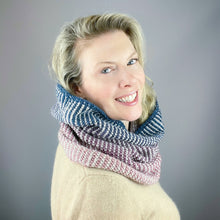 Load image into Gallery viewer, Linen Stitch Cowl Knitting Kit | Madelinetosh Pashmina, Freia Handpaints Superwash Merino Silk Sport & Knitting Pattern (#228)