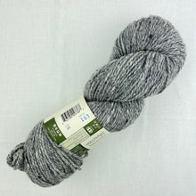 Load image into Gallery viewer, A light grey skein of Queensland Kathamandu Aran tweed yarn