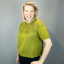 Load image into Gallery viewer, Peacock Tee Knitting Kit | Cascade Ultra Pima Cotton