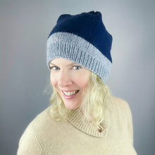 Load image into Gallery viewer, Two Tone Square Top Hat Knitting Kit | Lang Yarns Cashmere Premium & Knitting Pattern (#421)