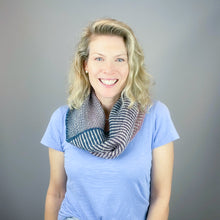 Load image into Gallery viewer, Linen Stitch Cowl Knitting Kit | Madelinetosh Pashmina, Freia Handpaints Superwash Merino Silk Sport & Knitting Pattern (#228)