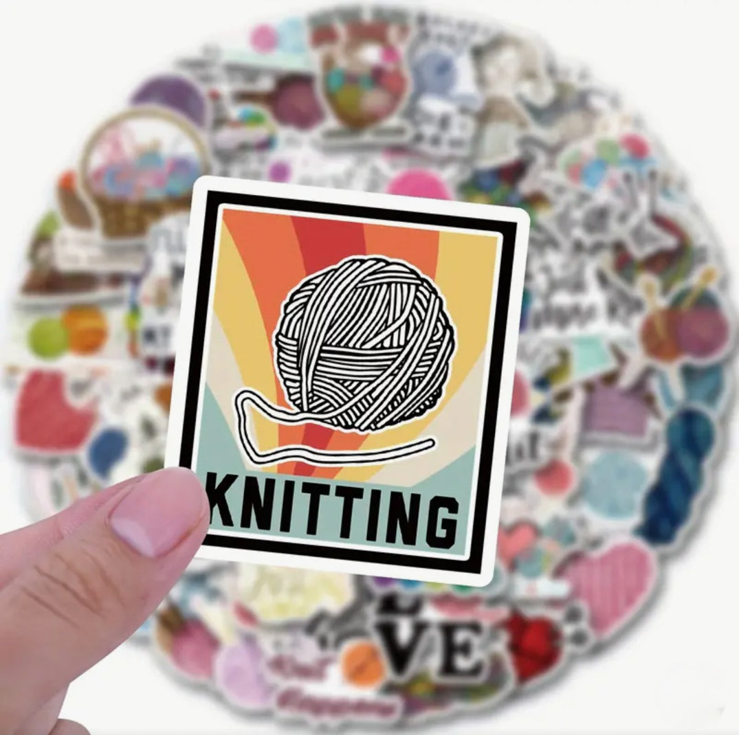 Atelier Knitting & Crochet Vinyl Stickers | Pack of 60 – ATELIER YARNS