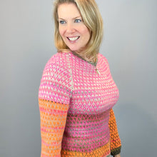 Load image into Gallery viewer, V-Neck Stranded Top Knitting Kit | Artyarns Cashmere Ombré