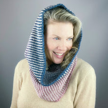 Load image into Gallery viewer, Linen Stitch Cowl Knitting Kit | Madelinetosh Pashmina, Freia Handpaints Superwash Merino Silk Sport & Knitting Pattern (#228)