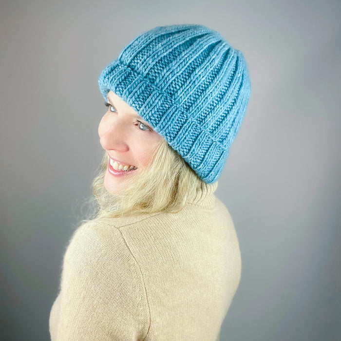 Malabrigo Ribbed Beanie Knitting Kit | Malabrigo Worsted & Knitting Pattern (#420)