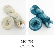 Load image into Gallery viewer, V-Neck Stranded Top Knitting Kit | Artyarns Cashmere Ombré