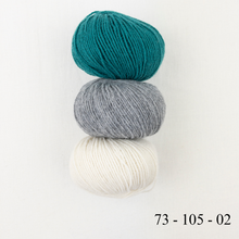 Load image into Gallery viewer, Cashmere Three Color Patterned Cowl Knitting Kit | Lang Yarns Cashmere Premium & Knitting Pattern (#410)
