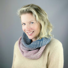 Load image into Gallery viewer, Linen Stitch Cowl Knitting Kit | Madelinetosh Pashmina, Freia Handpaints Superwash Merino Silk Sport & Knitting Pattern (#228)
