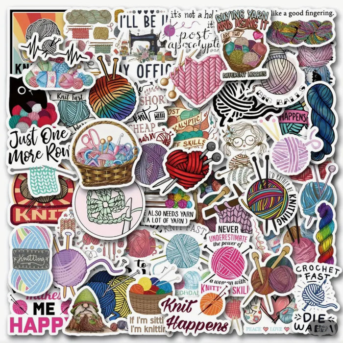 Atelier Knitting & Crochet Vinyl Stickers | Pack of 60