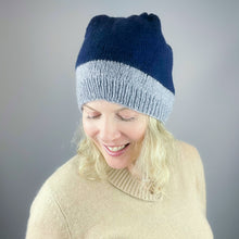 Load image into Gallery viewer, Two Tone Square Top Hat Knitting Kit | Lang Yarns Cashmere Premium & Knitting Pattern (#421)