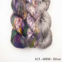 Load image into Gallery viewer, Wendy's Woven Scarf Kit | Handmaiden Camelspin, Artyarns Beaded Mohair & Sequins, Artyarns Merino Cloud & Weaving Pattern (#436)