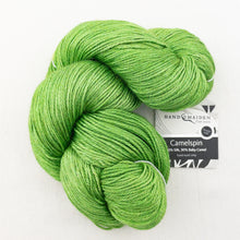 Load image into Gallery viewer, Diagonal Feather & Fan Cowl Knitting Kit | Hand Maiden Camelspin & Knitting Pattern (#192E)