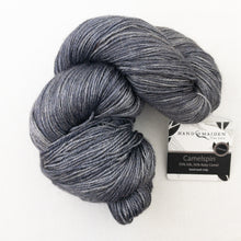 Load image into Gallery viewer, Vertical Feather & Fan Cowl Knitting Kit | Hand Maiden Camelspin & Knitting Pattern (#192F)