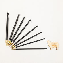 Load image into Gallery viewer, Lantern Moon Ebony Interchangeable 6" Tunisian Crochet Hooks