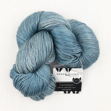 Load image into Gallery viewer, Vertical Feather & Fan Cowl Knitting Kit | Hand Maiden Camelspin & Knitting Pattern (#192F)