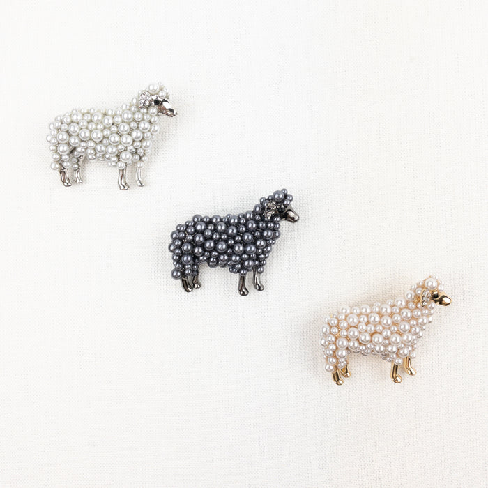 Sheep Faux Pearl Pin