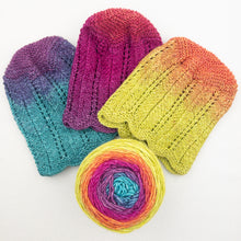 Load image into Gallery viewer, Chevron Baby Hat Knitting Kit | Freia Handpaints Superwash Merino Silk Sport & Knitting Pattern (#290)