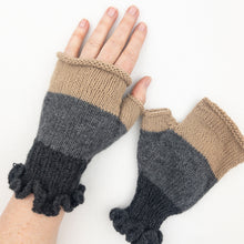 Load image into Gallery viewer, Cashmere Three Tone Fingerless Mitts | Lang Yarns Cashmere Premium and Knitting Pattern (#407)
