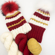 Load image into Gallery viewer, Game Day Striped Hat Knitting Kit | Cascade 128 Superwash & Knitting Pattern (#281)