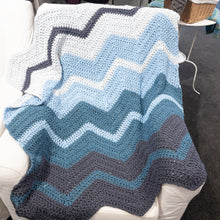 Load image into Gallery viewer, Crochet Chevron Baby Blanket Kit | Juniper Moon Bud Cotton & Crochet Pattern (#259B)