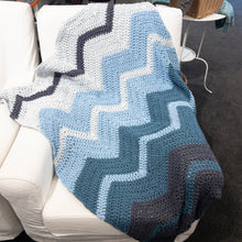 Load image into Gallery viewer, Crochet Chevron Baby Blanket Kit | Juniper Moon Bud Cotton & Crochet Pattern (#259B)