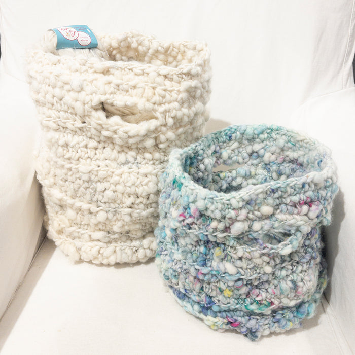 Table Top Crochet Stash Basket Kit | Knit Collage Cast Away and Crochet Pattern (#286)