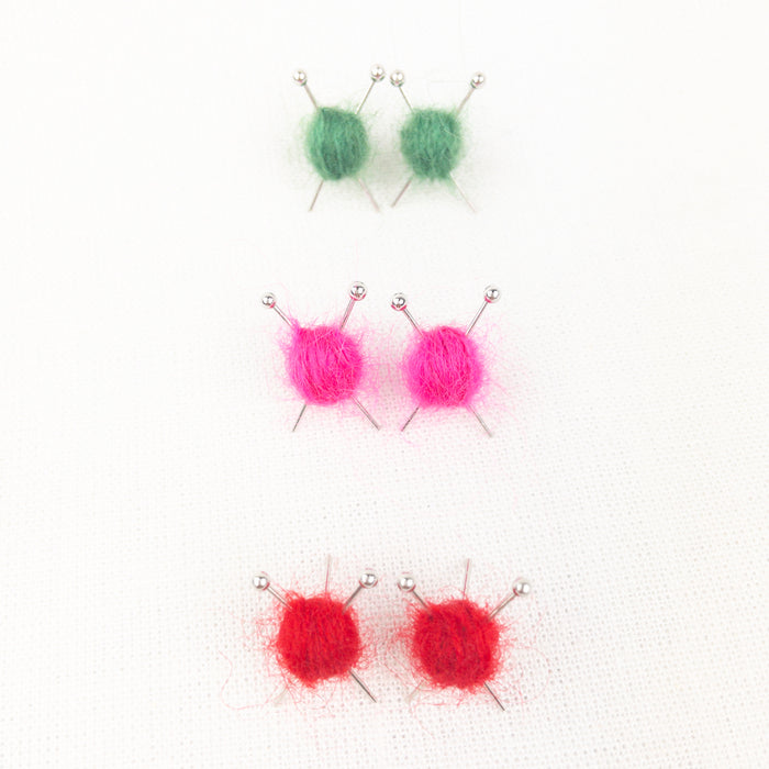 Atelier Yarn Ball & Knitting Needle Earrings