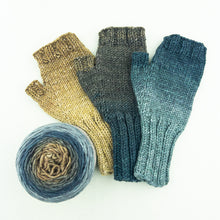 Load image into Gallery viewer, Freia Silky Fingerless Mitts Knitting Kit | Freia Superwash Merino Silk Worsted and Knitting Pattern #423