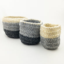 Load image into Gallery viewer, Bulky Tweed Crocheted Nesting Bowls Kit | Studio Donegal Soft Chunky and Crochet Pattern #424