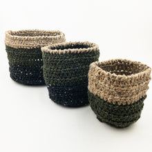 Load image into Gallery viewer, Bulky Tweed Crocheted Nesting Bowls Kit | Studio Donegal Soft Chunky and Crochet Pattern #424