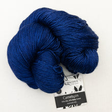 Load image into Gallery viewer, Vertical Feather & Fan Cowl Knitting Kit | Hand Maiden Camelspin & Knitting Pattern (#192F)