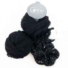 Load image into Gallery viewer, Windowpane Cowl (Short & Stout Version) Knitting Kit | Cardiff Cashmere Small, Artyarns Beaded Mohair and Sequins & Knitting Pattern (#291)