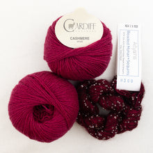 Load image into Gallery viewer, Windowpane Cowl (Short & Stout Version) Knitting Kit | Cardiff Cashmere Small, Artyarns Beaded Mohair and Sequins & Knitting Pattern (#291)