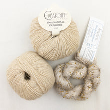 Load image into Gallery viewer, Windowpane Cowl (Short & Stout Version) Knitting Kit | Cardiff Cashmere Small, Artyarns Beaded Mohair and Sequins & Knitting Pattern (#291)