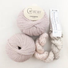 Load image into Gallery viewer, Windowpane Cowl (Short & Stout Version) Knitting Kit | Cardiff Cashmere Small, Artyarns Beaded Mohair and Sequins & Knitting Pattern (#291)