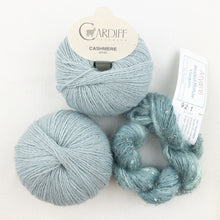Load image into Gallery viewer, Windowpane Cowl (Short & Stout Version) Knitting Kit | Cardiff Cashmere Small, Artyarns Beaded Mohair and Sequins & Knitting Pattern (#291)