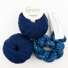 Load image into Gallery viewer, Windowpane Cowl (Short & Stout Version) Knitting Kit | Cardiff Cashmere Small, Artyarns Beaded Mohair and Sequins & Knitting Pattern (#291)