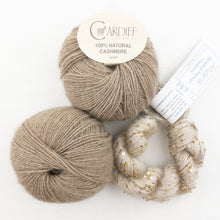 Load image into Gallery viewer, Windowpane Cowl (Short & Stout Version) Knitting Kit | Cardiff Cashmere Small, Artyarns Beaded Mohair and Sequins & Knitting Pattern (#291)