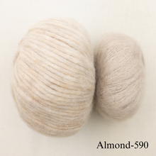 Load image into Gallery viewer, Daydreamer Cardigan Knitting Kit | Juniper Moon Beatrix & Rowan Kidsilk Haze or Lana Grossa Setasuri