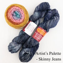 Load image into Gallery viewer, Slip Stitch Scarf Knitting Kit | Jade Sapphire 6-Ply Mongolian Cashmere, Freia Superwash Merino Silk Sport & Knitting Pattern (#089)