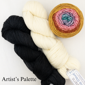 Ombre Woven Scarf Kit | Artyarns Merino Cloud, Freia Superwash Merino Silk Sport & Weaving Pattern (#399)