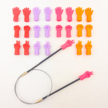 Load image into Gallery viewer, Colorful knitting needle point protectors in the shapes of hands