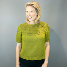 Load image into Gallery viewer, Peacock Tee Knitting Kit | Cascade Ultra Pima Cotton