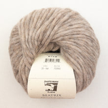 Load image into Gallery viewer, A skein of tan Beatrix yarn in color Oat