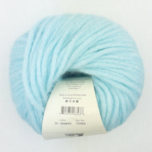 Load image into Gallery viewer, A skein of light blue Beatrix yarn in color Seaglass
