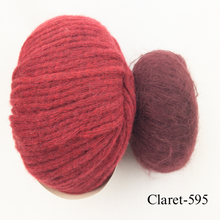 Load image into Gallery viewer, Daydreamer Cardigan Knitting Kit | Juniper Moon Beatrix & Rowan Kidsilk Haze or Lana Grossa Setasuri