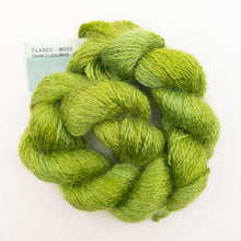 Load image into Gallery viewer, A green skein of Colinton Lace yarn on a white background.