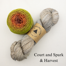Load image into Gallery viewer, Linen Stitch Cowl Knitting Kit | Madelinetosh Pashmina, Freia Handpaints Superwash Merino Silk Sport & Knitting Pattern (#228)